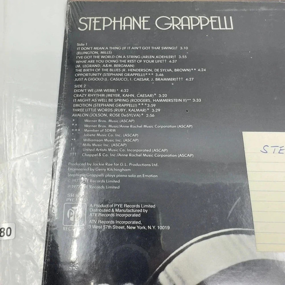 Pye Records Stephane Grappelli 1973 Vinyl Record Album new - Picture 6 of 6